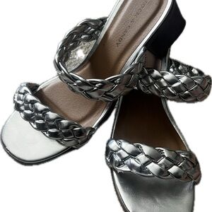 Silver Braided Women's Sandals